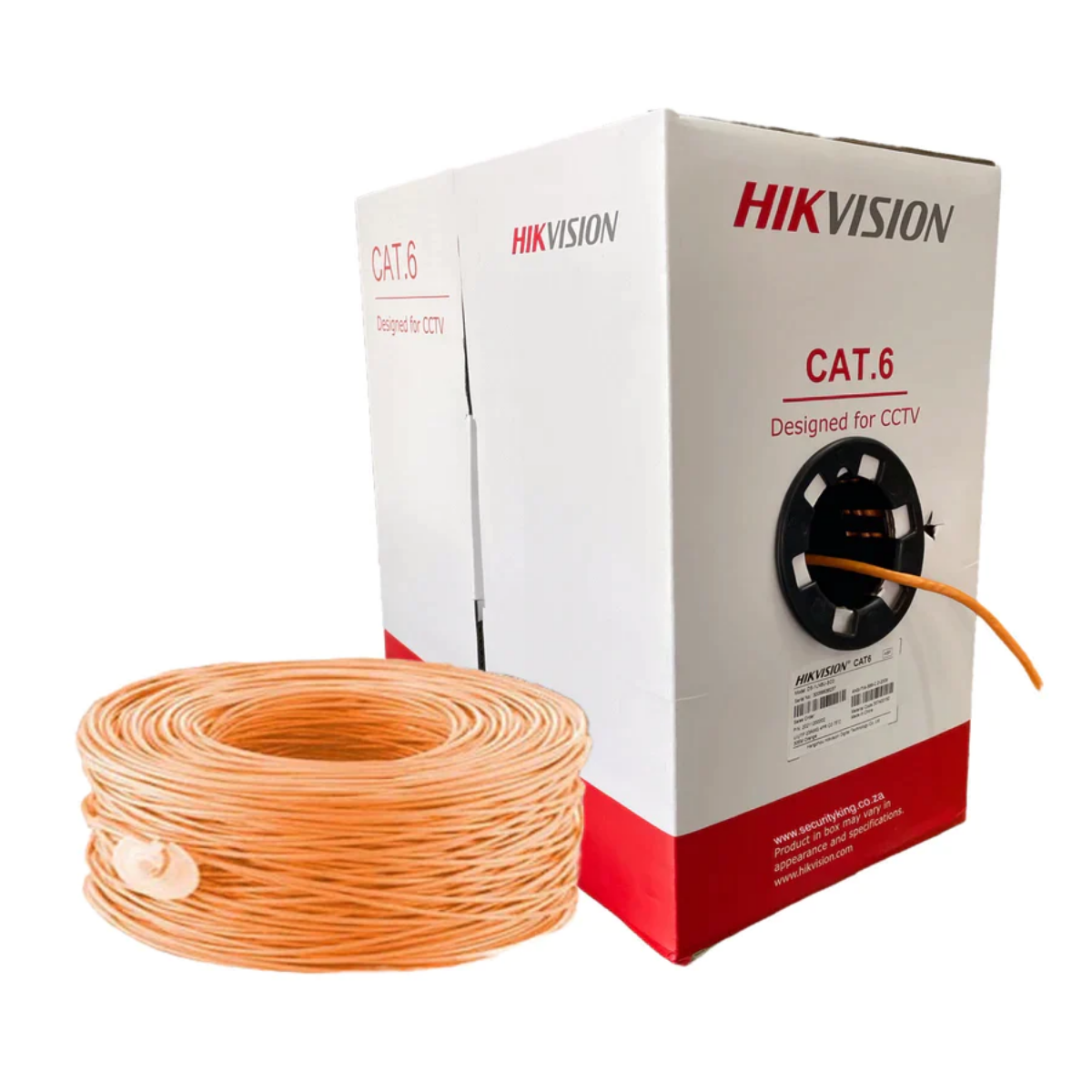 Hikvision 305m CAT6 UTP Network Cable (Solid Copper, 0.55 mm, Orange)