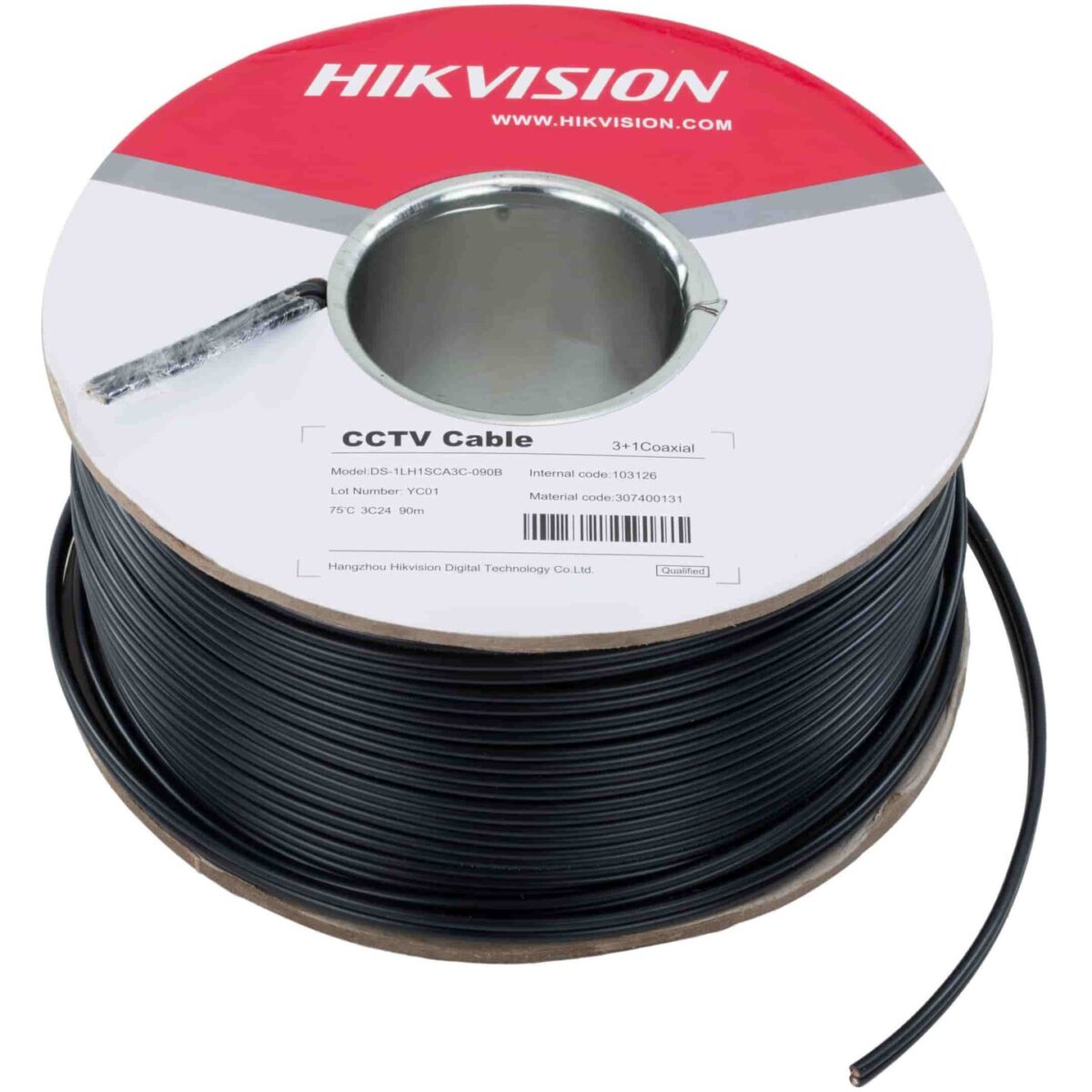 Hikvivion 90m Mini RG59 Coaxial Cable with Power Cable – DS‐1LH1SCA3C‐090B (OSTD)