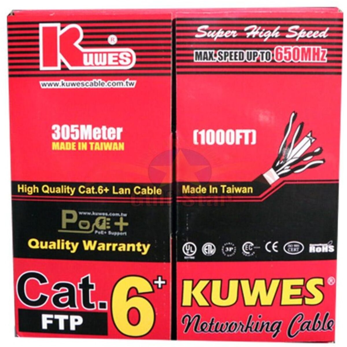 Kuwes CAT.6 FTP 23AWG 305 Meter Cable (Grey) – KUWES_CAT6_FTP