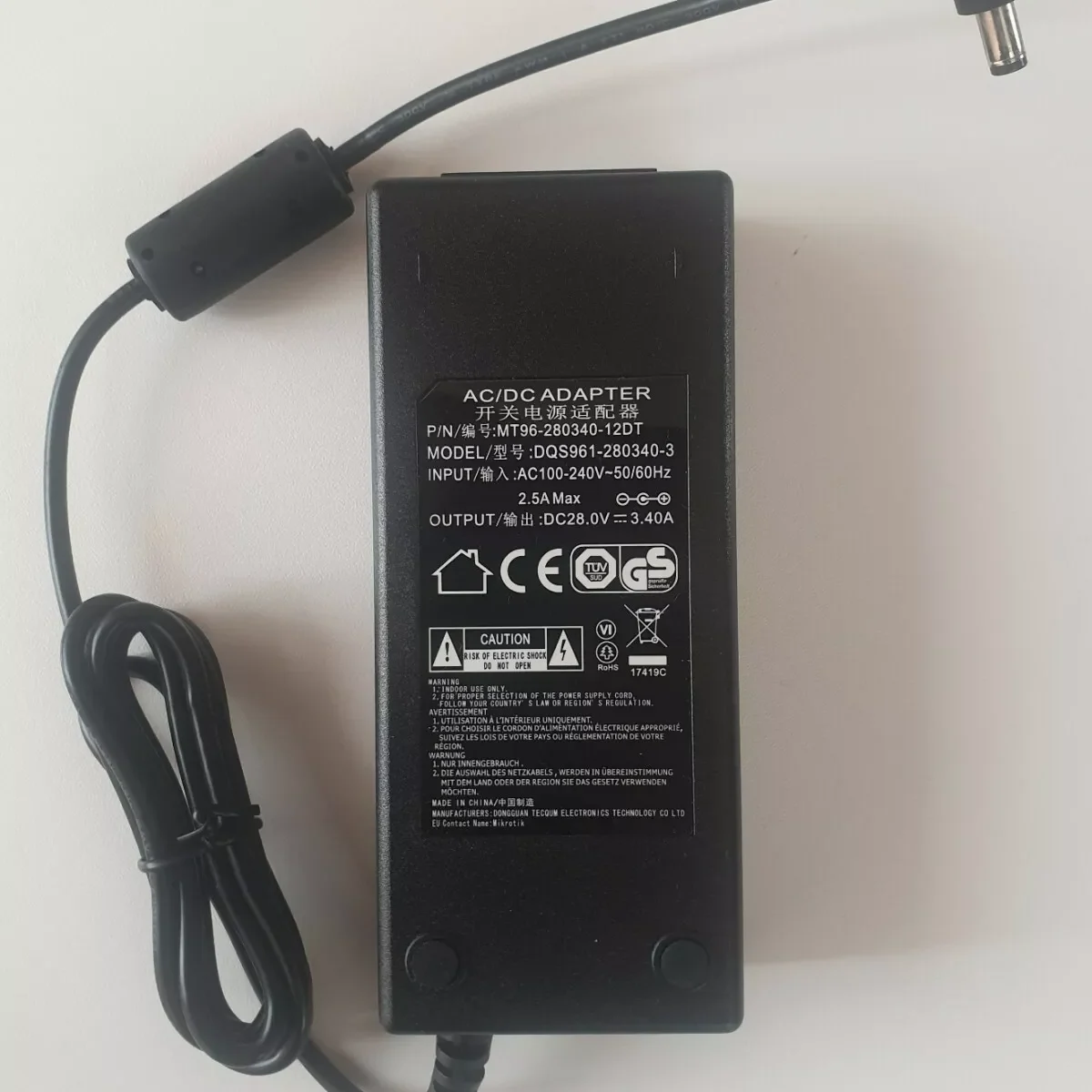 Mikrotik Power Adapter MT96-280340-12DT – MT96-12DT