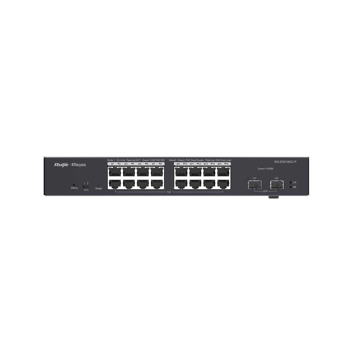 16-Port Gigabit Smart Cloud Managed PoE Switch – RG-ES218GC-P